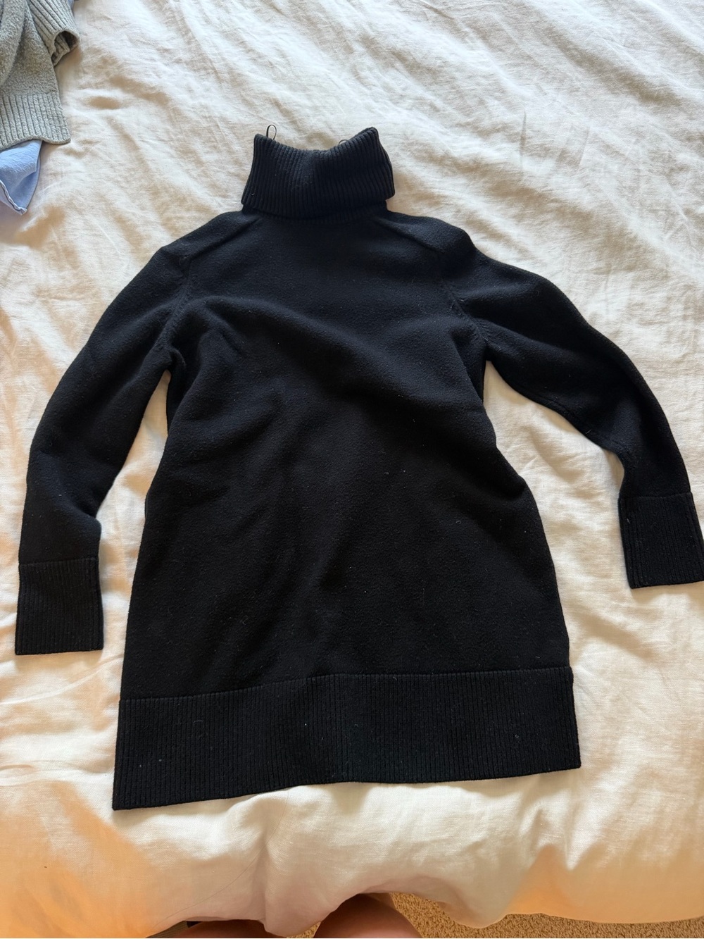 Zara Black Ribbed Turtleneck Sweater Dress